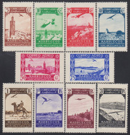 Marruecos Morocco 186/95 1938 Paisajes Avión Landscapes Plane MNH - Maroc Espagnol