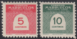 Marruecos Morocco 382/83 1953 Cifras Numbers MNH - Marruecos Español