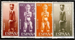 Rio Muni 25/28 1961 Día Del Sello Estatuillas Indígenas Art MNH - Rio Muni