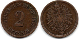 MA 31221 / Allemagne - Deutschland - Germany 2 Pfennig 1876 A TB+ - 2 Pfennig