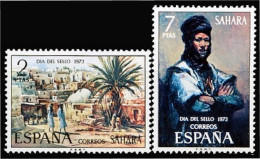 Sahara 312/13 1973 Pinturas Villa Cisneros Tuareg MNH - Spanische Sahara