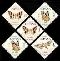 Sahara 283/87 1970 Día Del Sello Fauna (mariposas) Butterfly MNH - Sahara Spagnolo