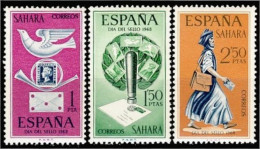 Sahara 268/70 1968 Día Del Sello Alegoría - Matasellos - Cartero MNH - Sahara Spagnolo