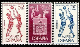 Sahara 246/48 1965 Día Del Sello Baloncesto - Escudo Sports MNH - Sahara Español
