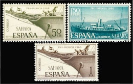 Sahara 249/51 1966 Pro Infancia Barcos Boat MNH - Sahara Spagnolo