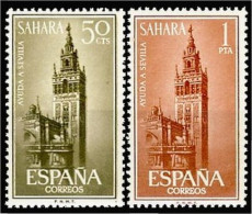 Sahara 215/16 1963 Ayuda A Sevilla La Giralda MNH - Sahara Spagnolo