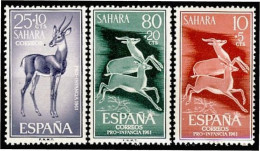 Sahara 190/92 1961 Pro Infancia Fauna (gacelas) Gazelle MNH - Spanische Sahara