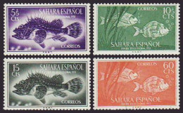 Sahara 108/11 1953 Día Del Sello Fauna (peces) Fish MNH - Spanische Sahara