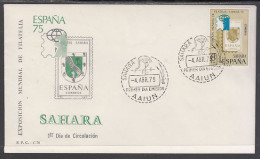 SAHARA 319  1975  Exposición Mundial De Filatelia España-75 SPD Sobre Primer D - Sahara Espagnol