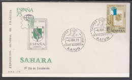 SAHARA 319  1975  Exposición Mundial De Filatelia España-75 SPD Sobre Primer D - Sahara Español