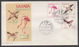 SAHARA 262/64  1967  Día Del Sello Fauna (aves). Bird SPD Sobre Primer Día - Spanish Sahara