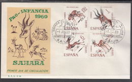 SAHARA 271/74  1969  Pro Infancia Fauna (gacelas) SPD Sobre Primer Día - Spaanse Sahara