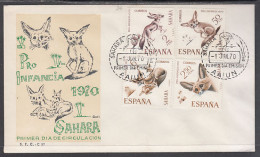 SAHARA 279/82  1970  Pro Infancia Fauna (fenec) SPD Sobre Primer Día - Sahara Spagnolo