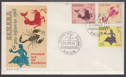 SAHARA 265/67  1968  Pro Infancia Signos De Zodiaco Zodiac SPD Sobre Primer Dí - Spaanse Sahara