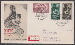 SAHARA 236/38 1964  Día Del Sello Fauna (ardilla Africana) SPD Sobre Primer Dí - Spaanse Sahara