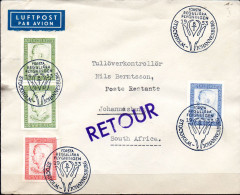 SWEDEN. 1953. Fyrst Flight Stockholm - Johannesburg. - Covers & Documents