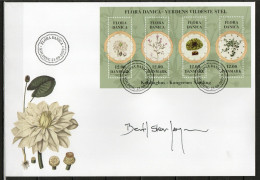 Bertil Skov Jørgensen. Denmark 2023. Flora Danica. Souvenir Sheet. FDC. Signed. - FDC