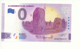 Billet Souvenir - 0 Euro - ALIGNEMENTS DE CARNAC - UEGE - 2023-2 - N° 6631 - Lots & Kiloware - Banknotes