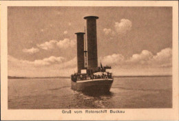 ! Ansichtskarte Gruß Vom Rotorschiff Buckau, Flettner, 1925 - Steamers