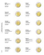 Lindner MU2E20 Hojas Individuales Pre-impresas Para Monedas De 2 Euros - Matériel