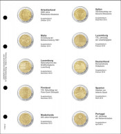 Lindner 1118-12 Hojas Individuales Para Monedas Conmemorativas De 2 Euros - Matériel