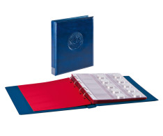 Lindner 3107-B Carpeta De Anillas Half PENNY 10 Páginas De Monedas, Azul - Matériel