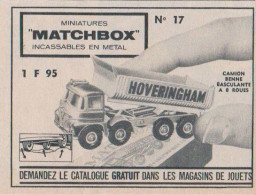 Camion Benne Hoveringham N°17. Matchbox. Voiture Miniature Métal. Nouveauté 1964. - Pubblicitari