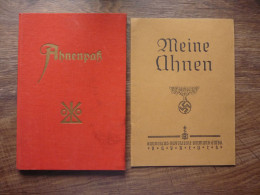 DR Deutsches Reich 3.Reich - Buch 2x Ahnenpass / Ausweis - 5. Wereldoorlogen