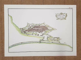 Carta Geografica O Mappa Livorno E Sue Fortificazioni Toscana Nel 700 Litografia - Cartes Géographiques