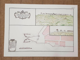 Carta Geografica Mappa Pianta Fortezza Di Montecarlo Toscana Nel 700 Litografia - Cartes Géographiques