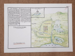 Carta Geografica Mappa Pianta E Veduta Forte Di Motrone Toscana 700 Litografia - Cartes Géographiques