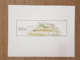 Carta Geografica Mappa Pianta Della Fortezza Di Prato Toscana Nel 700 Litografia - Cartes Géographiques