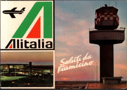 ! Ansichtskarte Flughafen Rom Fiumicino, Radar Tower, Alitalia, Aerodrome, Airport, 1978 - Aerodromes