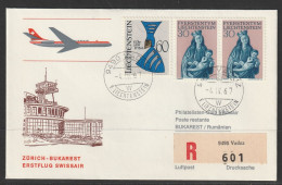 1967, Swissair, Erstflug, Liechtenstein - Bucuresti - Aéreo