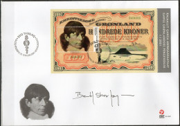 Bertil Skov Jørgensen. Greenland 2021. Old Banknotes. Souvenir Sheet. FDC. Signed. - FDC