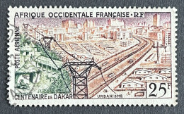 FRAWAPA024U2 - Airmail - Centenary Of Dakar - Town Planning - 25 F Used Stamp - AOF - 1958 - Usati
