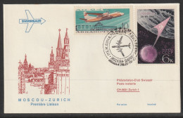 1967, Swissair, Erstflug, Moskau USSR - Zürich - Briefe U. Dokumente