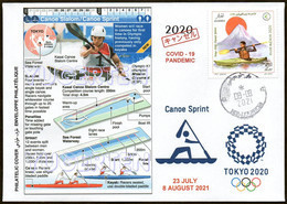 ARGELIA 2021 - Philatelic Cover - Canoe Sprint Olympics Tokyo 2020 Olympische Kanu Olímpicos Olympic Canoeing - COVID - Kanu