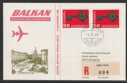 1968, Balkan Bulgarian Airlines, Erstflug, Liechtenstein - Sofia - Poste Aérienne