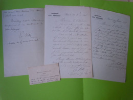 4 X Autographes Députés Des PYRENEES ORIENTALES - Edouard ROLLAND - Edouard VILAR - Emile BROUSSE - Politicians  & Military