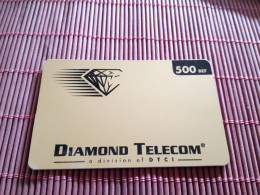 Diamond Telecom Prepaid Belgium  With Backside Global One Used Rare - GSM-Kaarten, Herlaadbaar & Voorafbetaald