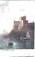 England & Marcofilia, Peel Castle Isle Of Man, Fantasia, Ed. Tucks Post Card, Coimbra A Lisboa 1905 (781) - Ile De Man