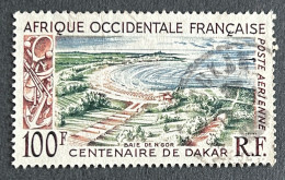 FRAWAPA027U1 - Airmail - Centenary Of Dakar - Bay Of N'Gor - 100 F Used Stamp - AOF - 1958 - Gebraucht