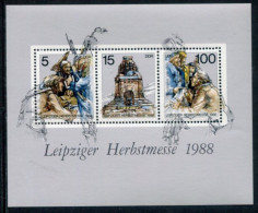 EAST GERMANY / DDR 1988 Leipzig Autumn Fair Block  MNH / ** .  Michel Block 95 - Unused Stamps