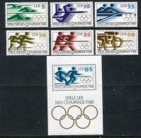 EAST GERMANY / DDR 1988 Olympic Games Set + Block  MNH / ** .  Michel 3183-88, Block 94 - Neufs