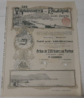 Les Tramways De Palerme - Palermo  S.A. - Mondello Immobilière Italo - Belge S.A. - Action Ordinaire 1923. - Bahnwesen & Tramways