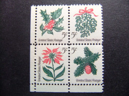 ESTADOS UNIDOS / ETATS-UNIS D'AMERIQUE 1964 / NAVIDAD FLORES SERIE BLOQUE YVERT 769 /72 **MNH - Ongebruikt