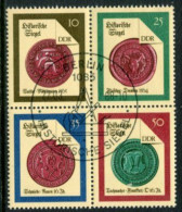 EAST GERMANY / DDR 1988 Historic Seals Block Used .  Michel  3156-59 - Usados