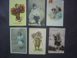 Lot De 6 Cartes Anciennes - Fantaisie - Enfants - - Collections, Lots & Séries