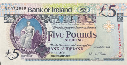 Northern Ireland 5 Pounds, P-79 (1.3.2003) - UNC - 5 Pond